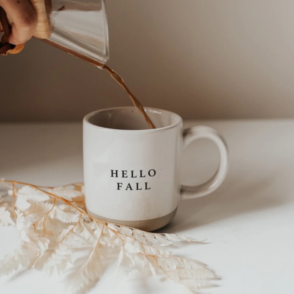 SWEET WATER DECOR Hello Fall Stoneware Speckle Glazed Coffee Mug